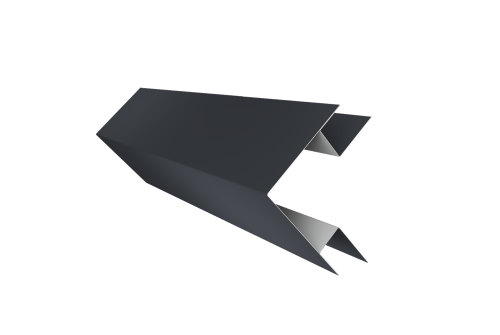 Планка угла внешнего сложного Экобрус Grand Line 0,45 PE с пленкой RAL 7024 мокрый асфальт (2м)