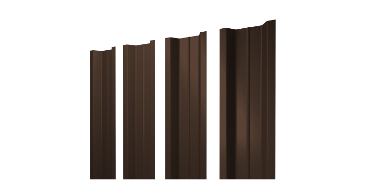 Штакетник П-образный В с прямым резом 0,4 PE RAL 8017 шоколад