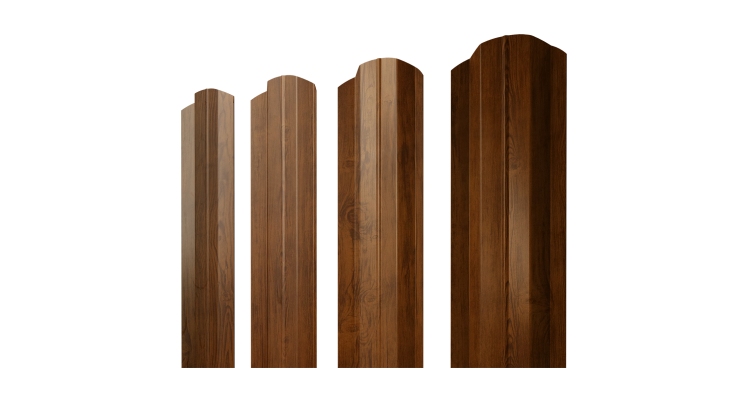 Штакетник М-образный B фигурный 0,45 Print Elite Golden Wood TwinColor