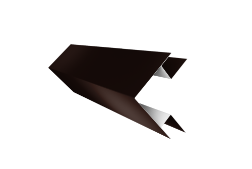 Планка угла внешнего сложного Экобрус Grand Line 0,45 PE с пленкой RAL 8017 шоколад (3м)