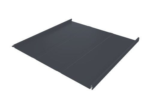 Фальц двойной стоячий Line Grand Line 0,45 Drap TX с пленкой на замках RAL 7024 мокрый асфальт