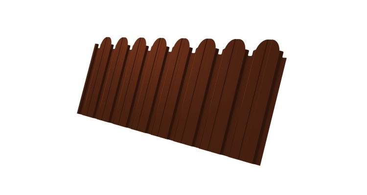 Профнастил С10B фигурный 0.5 Satin RAL 3009 оксидно-красный