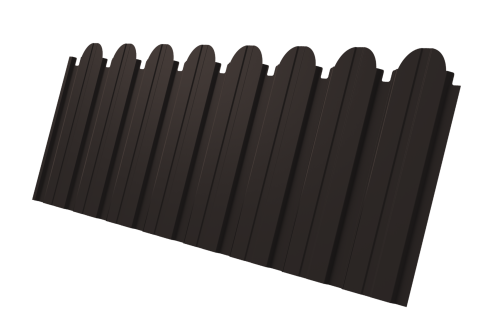 Профнастил C10B фигурный 0.5 Atlas X RR 32 темно-коричневый