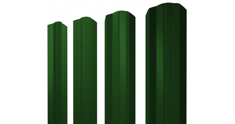 Штакетник М-образный А фигурный 0,45 PE RAL 6002 лиственно-зеленый