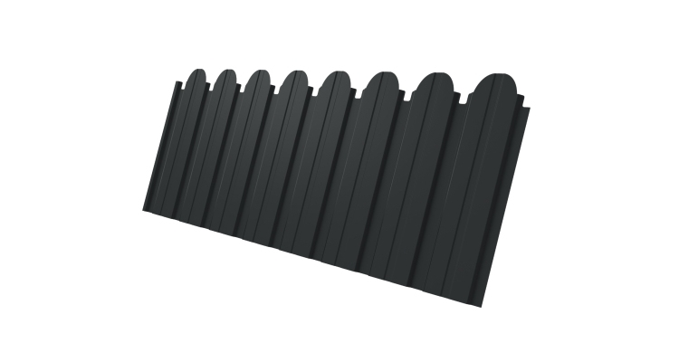 Профнастил C10B фигурный 0.5 Satin Matt TX с пленкой RAL 7016 антрацитово-серый