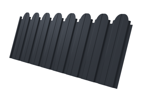 Профнастил C10B фигурный 0,5 Drap TX RAL 7024 мокрый асфальт