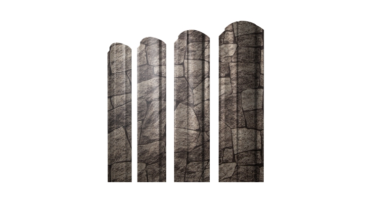 Штакетник Полукруглый Slim фигурный 0.45 Print Elite King Stone TwinColor