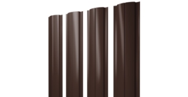 Штакетник Полукруглый Slim с прямым резом 0,45 Drap TwinColor RAL 8017 шоколад