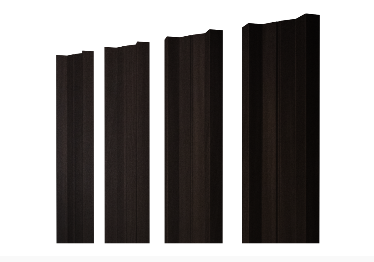 Штакетник М-образный А с прямым резом 0.45 Print Elite Coffee Wood Blesk TwinColor