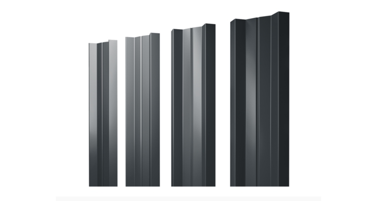 Штакетник М-образный А с прямым резом 0.5 Drap TX RAL 7016 антрацитово-серый