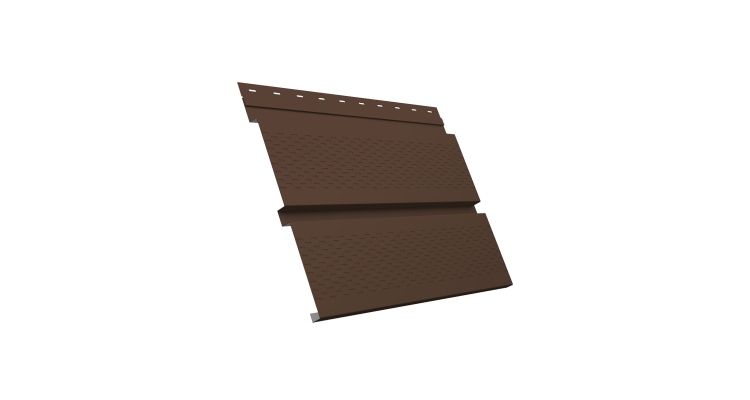 Софит металлический Квадро Брус с перфорацией 0,5 Satin Matt TX с пленкой RAL 8017 шоколад
