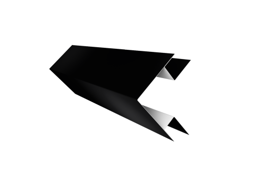 Планка угла внешнего сложного Экобрус Grand Line 0,45 PE с пленкой RAL 9005 черный (2м)