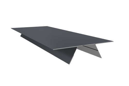 Планка стыковочная составная верхняя 0,5 Satin с пленкой RAL 7024 мокрый асфальт (3м)