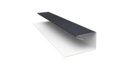 Планка П-образная завершающая сложная (КД) 0,5 Satin Matt RAL 7024 мокрый асфальт (3м)