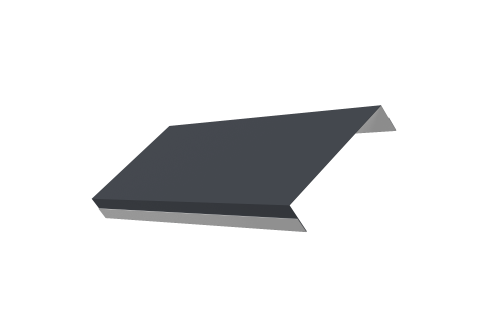 Ламель обратная 125 забора жалюзи Texas стартовая/финишная для калиток и ворот 0,5 Satin с пленкой RAL 7024 мокрый асфальт