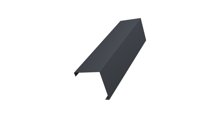 Декоративная накладка на столб универсальная угловая 80х80 для забора жалюзи 0,45 Drap-double TX RAL 7024 мокрый асфальт (3м)