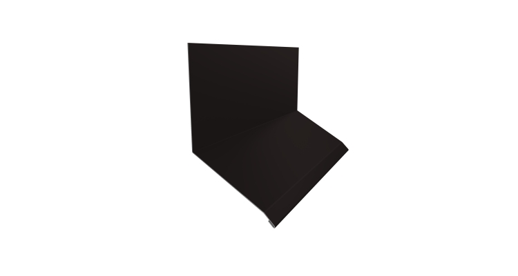 Планка примыкание верхнее к стене фальц Grand Line 150х130х20 0,5 Drap RAL 9005 черный (3м)