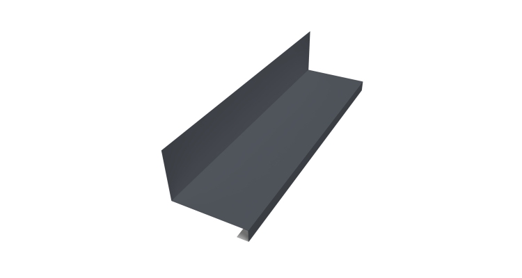 Планка примыкание нижнее к трубе фальц 0,45 Drap RAL 7024 мокрый асфальт (3м)