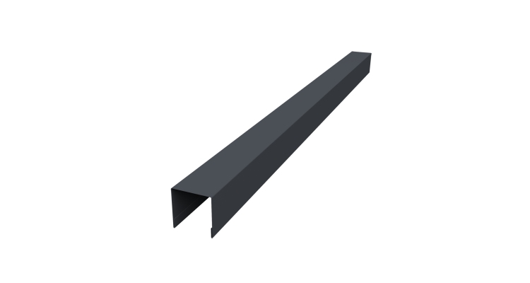 Планка вертикальная лицевая для забора жалюзи Palermo 0,5 Velur X RAL 7024 мокрый асфальт (1,8м)