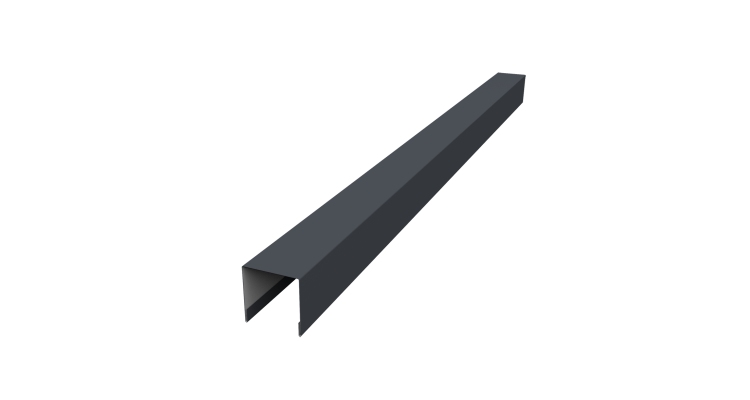 Планка вертикальная лицевая для забора жалюзи Palermo 0,5 PurLite Matt RAL 7024 мокрый асфальт (2м)