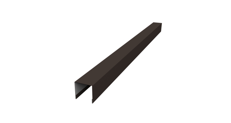 Планка вертикальная лицевая для забора жалюзи Palermo 0,5 PurLite Matt RR 32 темно-коричневый (2,5м)