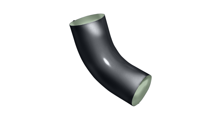 Колено 60 град GL PE 100 мм RAL 7024 мокрый асфальт