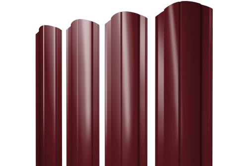 Штакетник Круглый фигурный 0.4 PE RAL 3005 красное вино