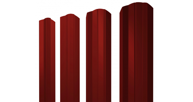 Штакетник М-образный А фигурный 0,5 Satin RAL 3011 коричнево-красный